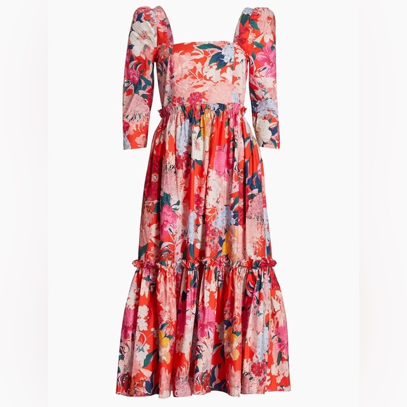 Cara Cara - Blue Hill Dress in Japanese Floral Red, 0 - Picture 13 of 13